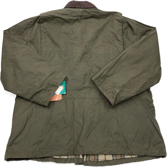 Dickies Green Waxed Cotton Flannel Lined Winter Waterproof Jacket Men's 3XL NEW - Picture 10 of 11